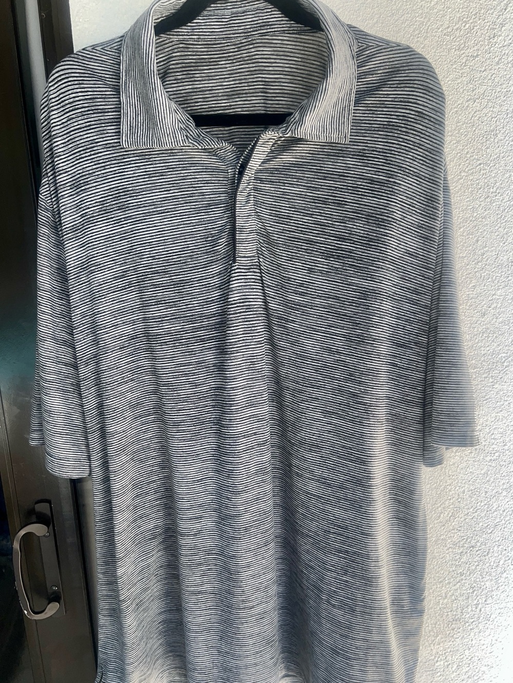 01 Algo Men's Striped Polo - Black & White